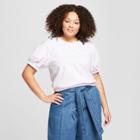 Women's Plus Size Balloon Sleeve T-shirt - A New Day Lavender (purple) X
