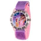 Girls' Disney Princess Belle And Beast Clear Plastic Time Teacher Watch - Purple, Girl's