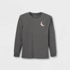 Kids' Oversized Long Sleeve Graphic T-shirt - Art Class Charcoal Gray