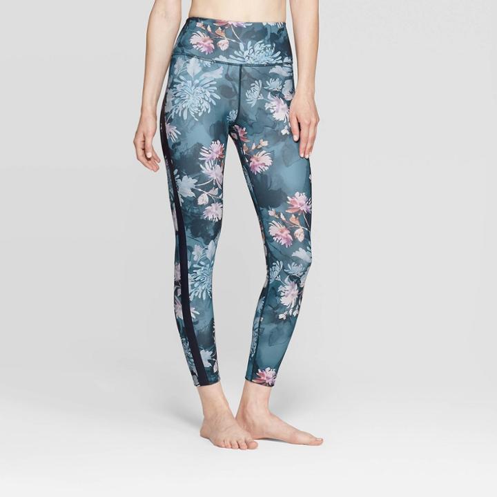 Women's High-waisted Floral Ptint 7/8 Leggings - Joylab Moody
