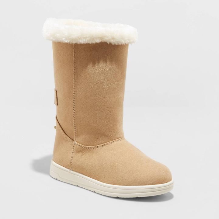 Toddler Girls' Kiley Shearling Style Boots - Cat & Jack Tan