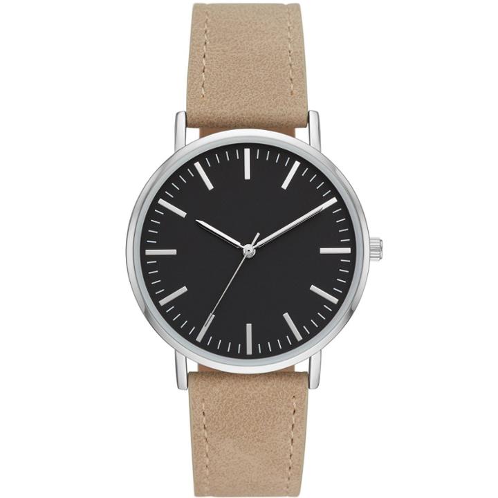Men's Value Strap Watch - Goodfellow & Co Silver/brown, Brown/silver
