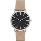 Men's Value Strap Watch - Goodfellow & Co Silver/brown, Brown/silver