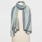 Women's Striped Square Scarf - Universal Thread Blue One Size, Women's