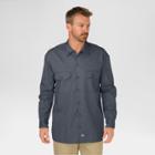 Dickies Men's Big & Tall Original Fit Long Sleeve Twill Work Shirt- Charcoal (grey)