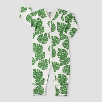 Layette By Monica + Andy Baby Under The Palms Pajama Romper - Green Newborn