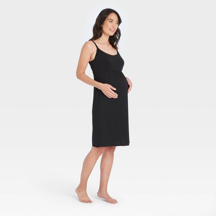 Drop Cup Nursing Maternity Chemise - Isabel Maternity By Ingrid & Isabel Black