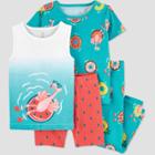 Carter's Just One You Baby Girls' Floating Flamingo Pajama Set - Blue/pink