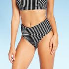 Women's High Waist Medium Coverage Bikini Bottom - Kona Sol Black Stripe