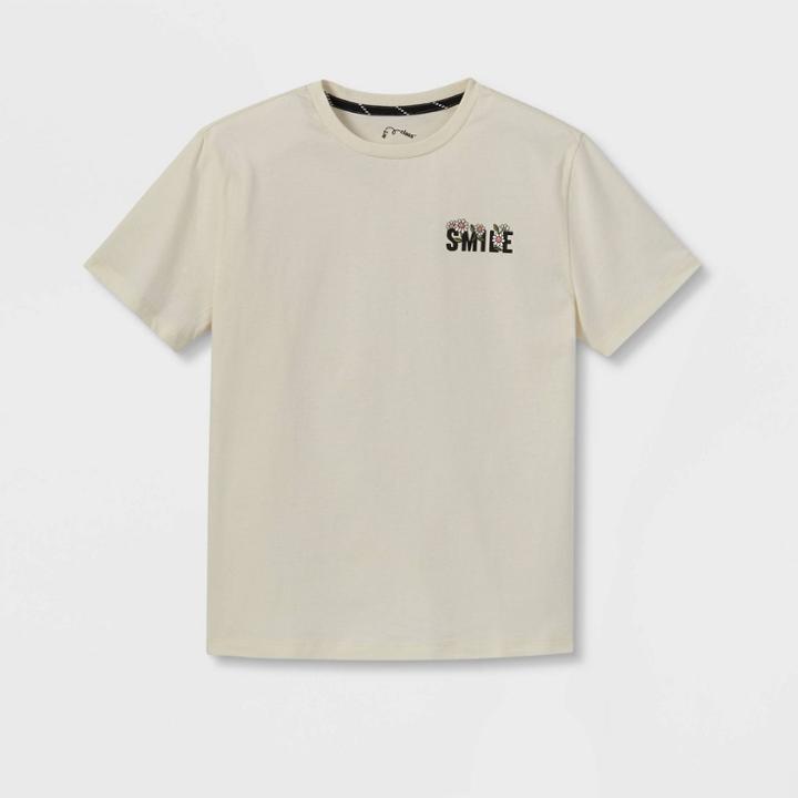 Boys' 'smile' Graphic Short Sleeve T-shirt - Art Class Cream