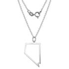 Prime Art & Jewel Sterling Silver Cutout Nevada State Pendant Necklace With 18 Chain, Girl's, Nevada