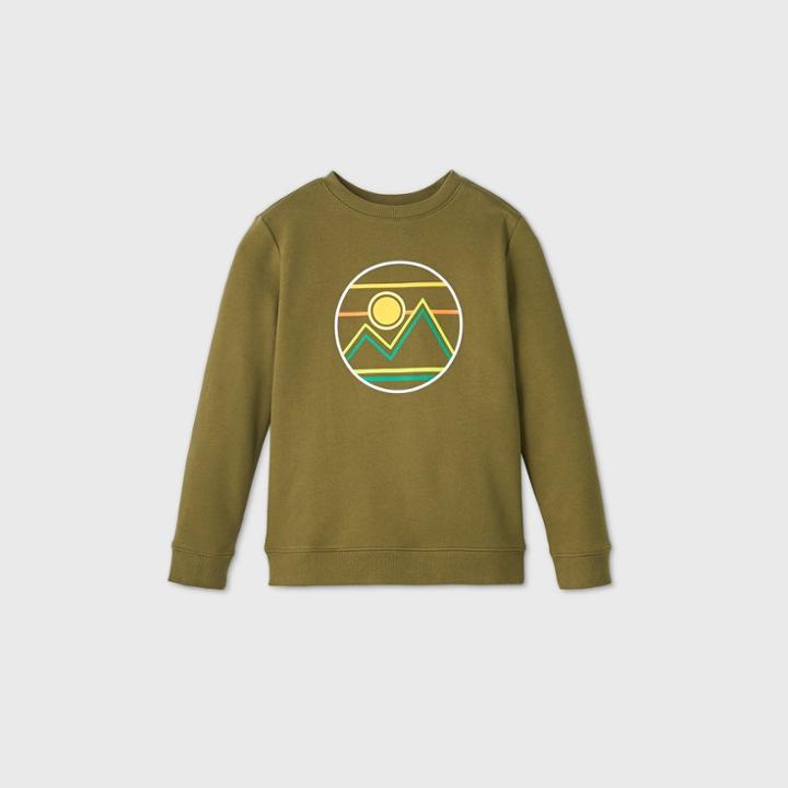Boys' Crew Fleece Pullover - Cat & Jack Olive