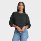 Women's Textured Fleece Sweatshirt - Universal Thread Dark Gray