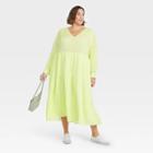 Women's Plus Size Long Sleeve Tiered Dress - A New Day