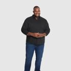 Van Heusen Men's Big & Tall Classic Fit Long Sleeve Button-down Shirt - Black