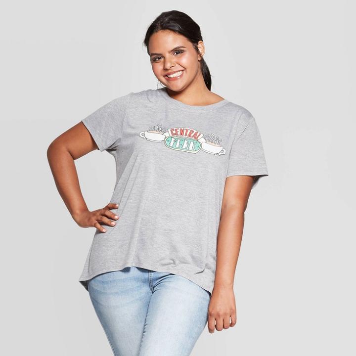 Friends Women's Central Perk Short Sleeve Graphic T-shirt (juniors') - Heather Gray
