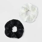 Pleated Hair Twisters 2pk - A New Day Black/white
