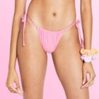 Women's Side-tie Textured Bikini Bottom - Stoney Clover Lane X Target Pink Xxs