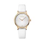 Women's Wenger Urban Donnissima - Swiss Made - Gold Pvd White Dial Satin Strap Watch - White