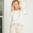Women's Puff Long Sleeve Button-front Blouse - Universal Thread White