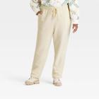 Women's Plus Size High-rise Fleece Jogger Pants - Universal Thread Cream