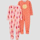Baby Girls' 2pk Sun/ice Cream Footed Pajama - Just One You Made By Carter's Pink