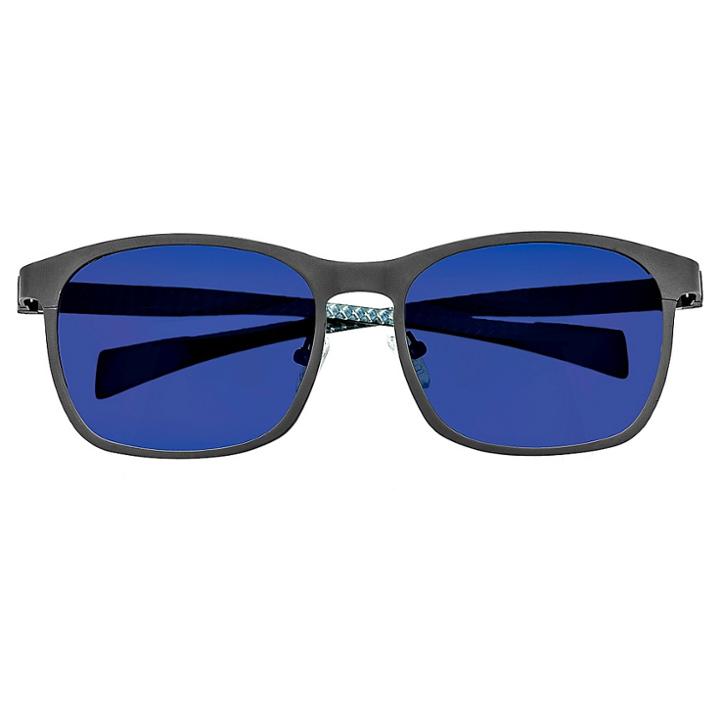 Breed Men's Halley Polarized Sunglasses With Titanium Frame And Carbon Fiber Arms - Gunmetal (grey)/blue