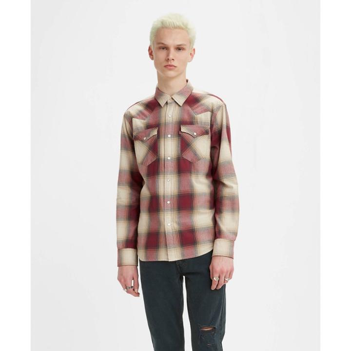 Levi's Men's Classic Fit Long Sleeve Button-down Shirt - Wine Red