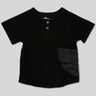 Afton Street Toddler Boys' Short Sleeve Raglan Henley - Black