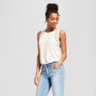 Women's Crochet Detail Tank - Universal Thread Oatmeal