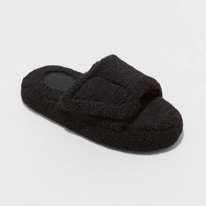 Boys' Ace Adjustable Slide Slippers - Cat & Jack Black