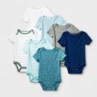 Baby Boys' 7pk Basics Bodysuits - Cloud Island Navy 0-3m, Blue/blue