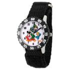 Boys' Disney Mickey Mouse, Donald Duck And Goofy Stainless Steel Time Teacher Watch - Black, Boy's