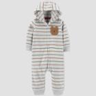 Baby Boys' Bear Fleece Romper With Pocket - Just One You Made By Carter's Gray Newborn