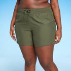 Women's Plus Size Active Swim Shorts - Kona Sol Dark Green