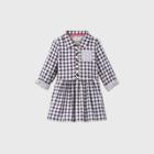 Toddler Girls' Long Sleeve Gingham Check Dress - Cat & Jack Navy