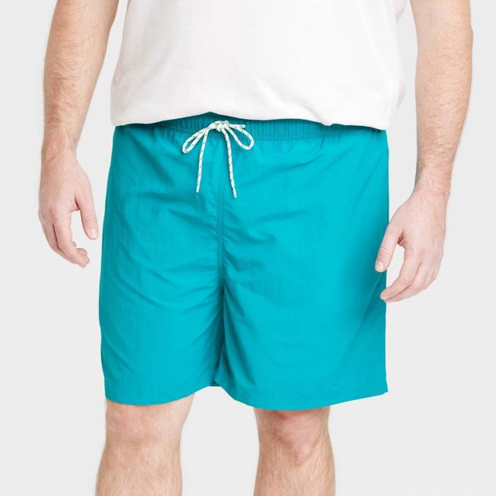 Men's Big & Tall 7 Swim Shorts - Goodfellow & Co Aqua Blue