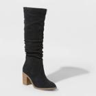 Women's Lainee Heeled Scrunch Boots - Universal Thread Black