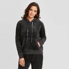 Women's Velour Oil Wash Hooded Sweatshirt - Knox Rose Black