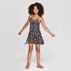 Girls' Cross Front Walk Through Romper - Art Class Black