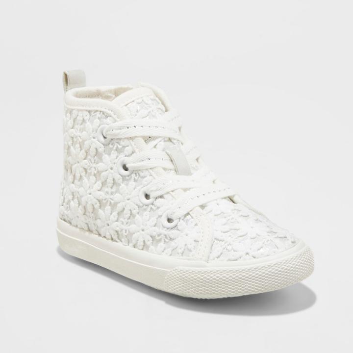 Toddler Girls' Jory High Top Sneakers - Cat & Jack White