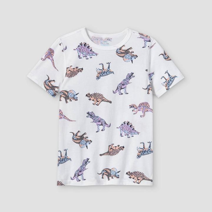 Boys' Adaptive Printed Short Sleeve T-shirt - Cat & Jack White