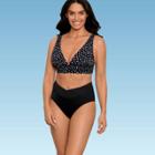 Women's Slimming Control Plunge V-neck Bikini Top - Beach Betty By Miracle Brands Black