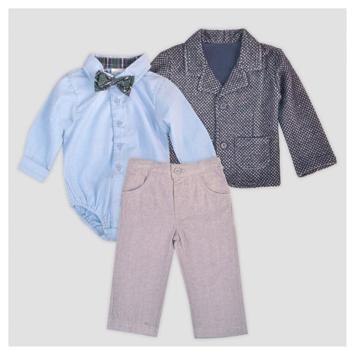 Baby Grand Signature Baby Boys' Knit Blazer And Pants Suit Set - Navy