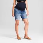 Maternity Crossover Panel Bermuda Jean Shorts - Isabel Maternity By Ingrid & Isabel Medium Wash 00, Women's, Blue