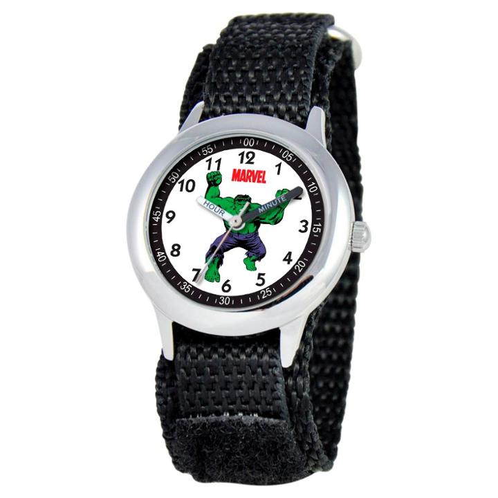 Boys' Marvel Hulk Stainless Steel Time Teacher Watch - Black