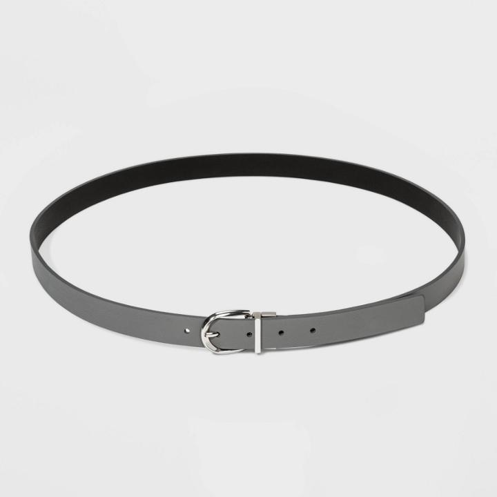 Women's Plus Size Reversible Belt - A New Day Gray/black 3x, Women's,