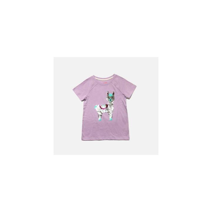 Girls' Flip Sequin Llama Short Sleeve T-shirt - Cat & Jack Light Purple