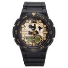 Casio Men's Ana-digi Dive Style Watch - Black/gold (aeq100bw-9avcf), Gold Black