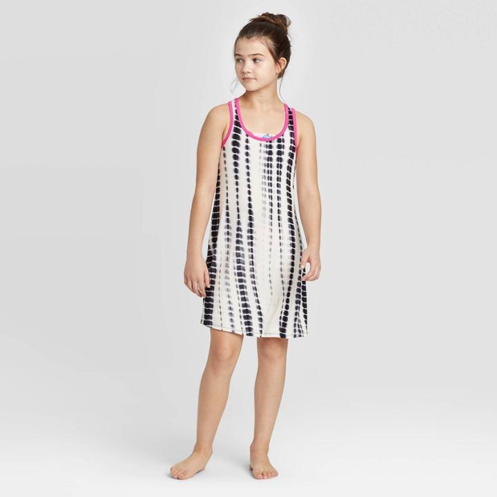 Girls' Black Tie Dye Jersey Cover Up - Art Class Black